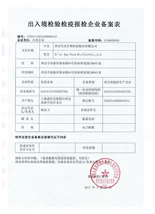 Record form for entry-exit inspection and quarantine enterprises Record form for entry-exit inspection and quarantine enterprises